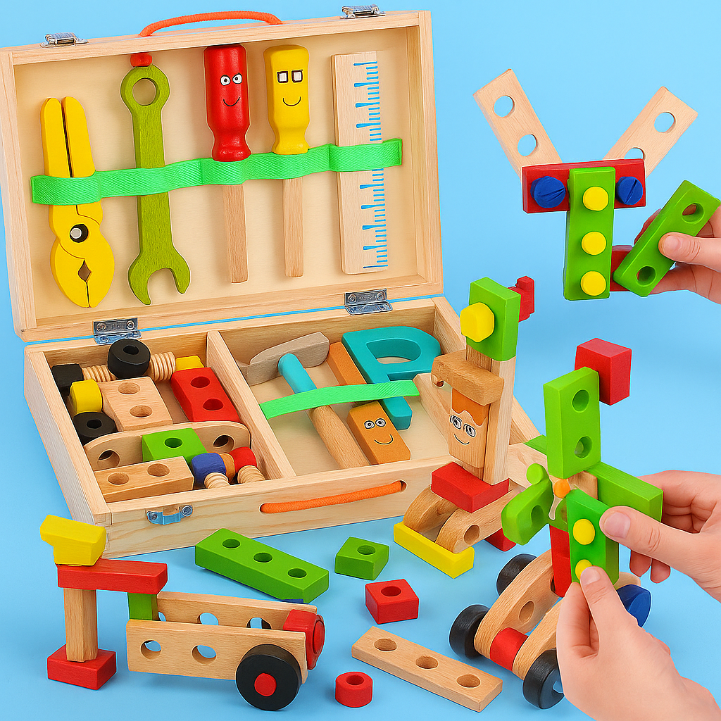 MiniMaker Wood Workshop Kit | 35 Pieces for Real Builds!