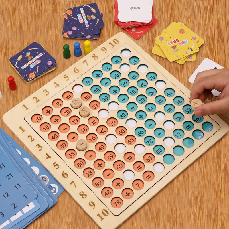 Kids' Educational Wooden Math Adventure Board Game
