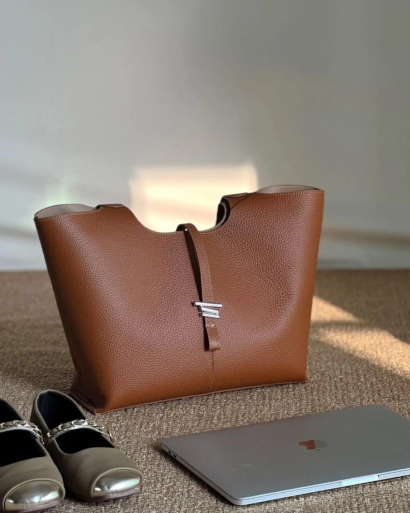 Marquess Leather Laptop Tote Handbag
